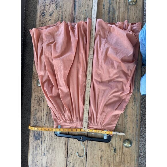 Love‎ 21  Women's Coral Peach Skirt Size M midi skirt cotton pleated zipper - Picture 7 of 7